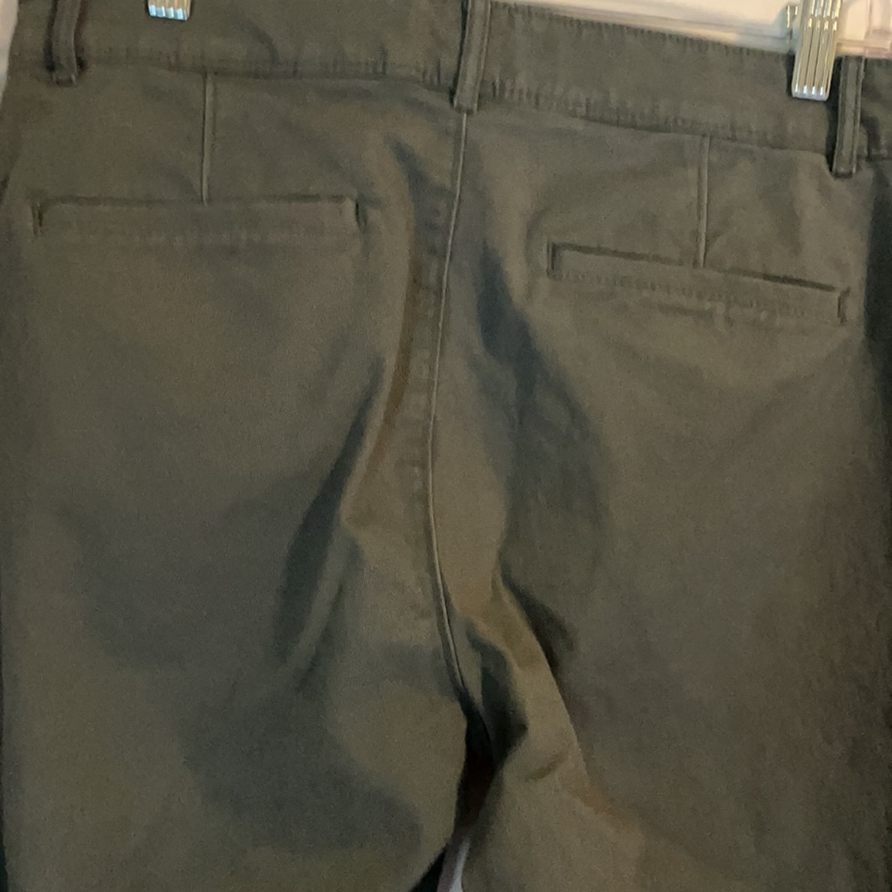 LOFT Size 8 Regular Dark Sea Green Girlfiriend Chinos Flat Front Pants Slacks - Picture 5 of 5